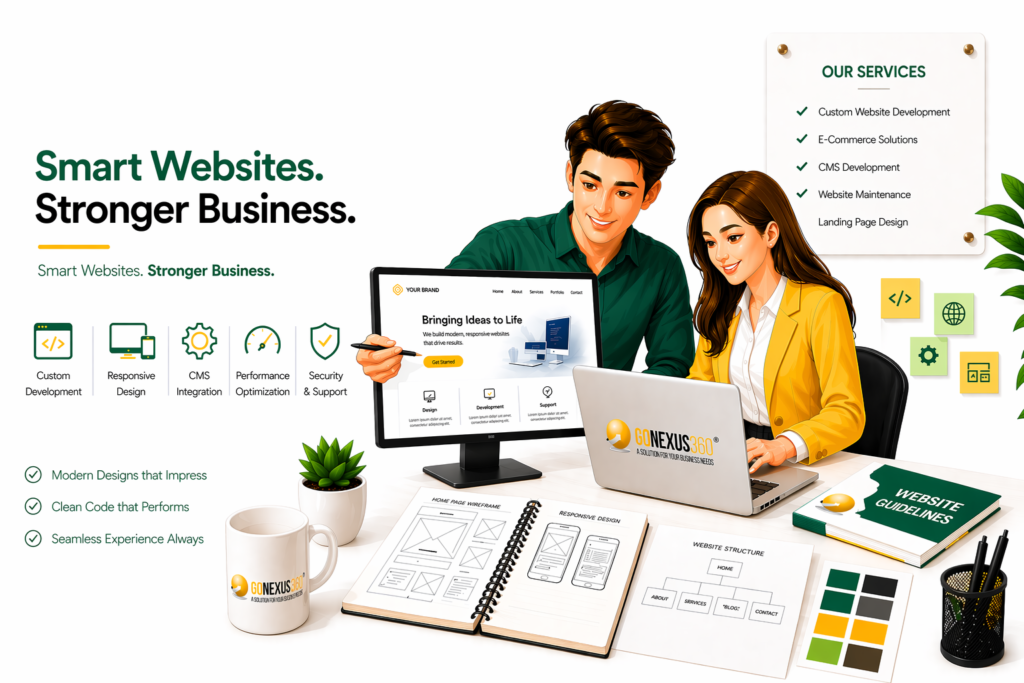 gn360 website development page title image